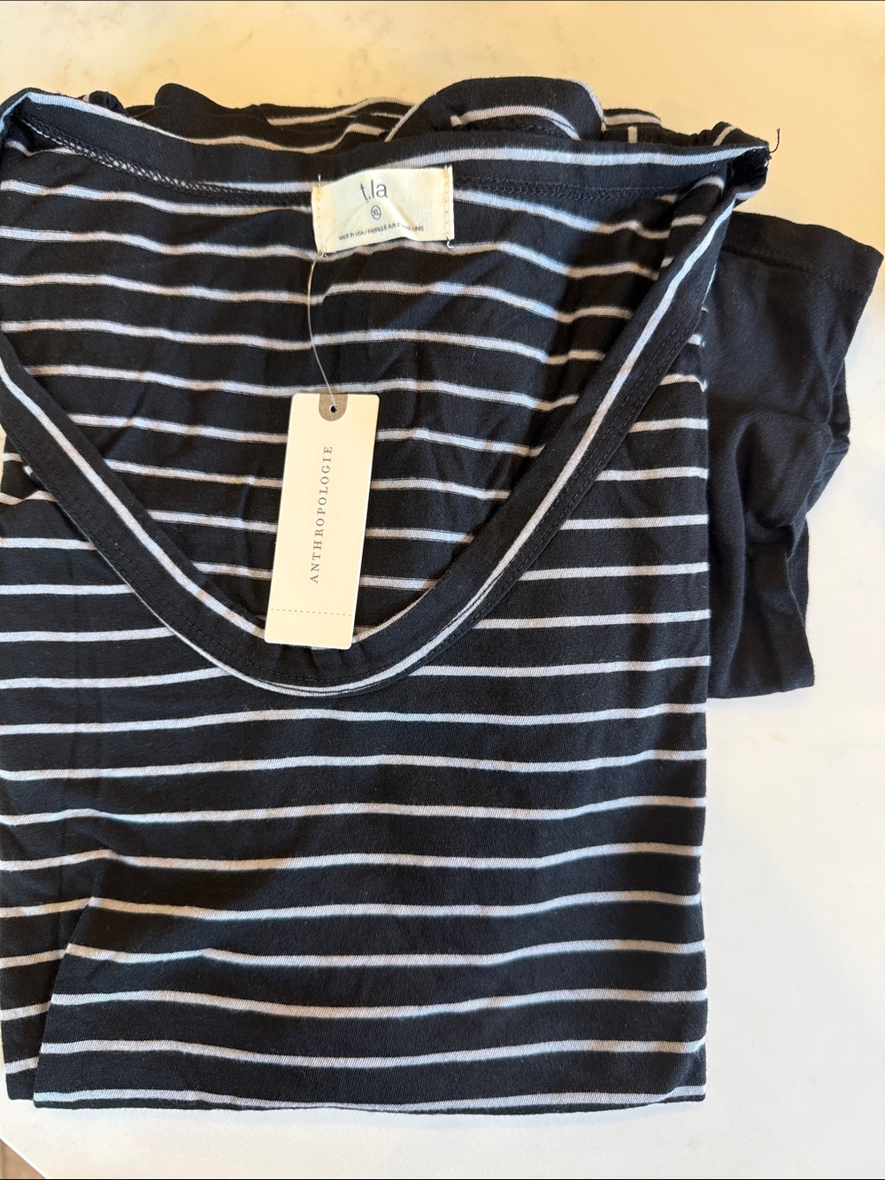 T.La Black & White Striped and Solid Black Tank Tops (2 Pack) - Picture 2 of 4